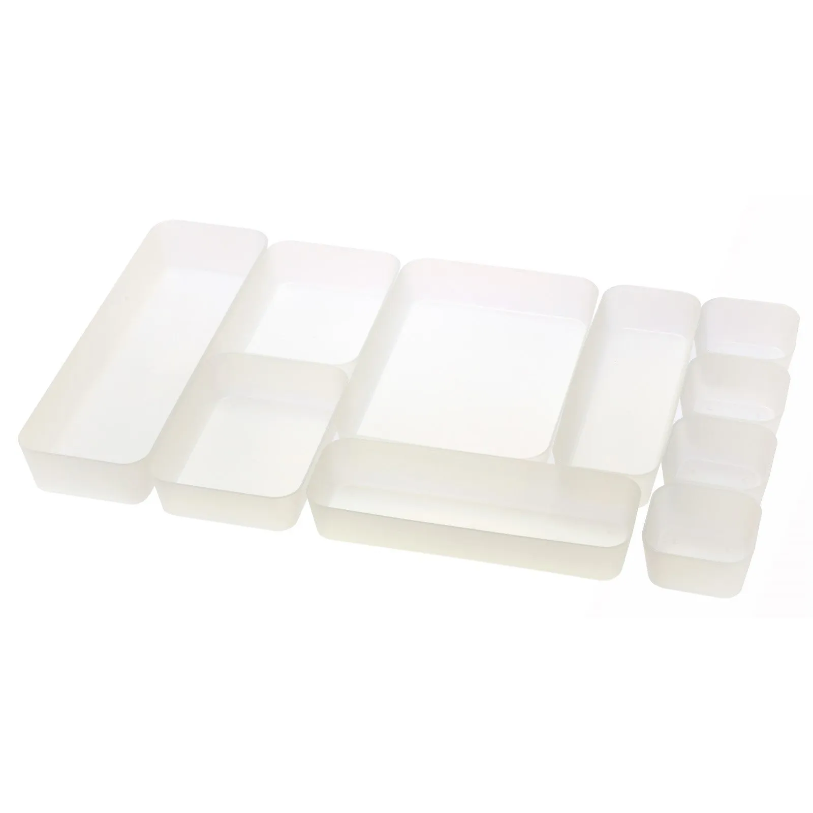 10 Piece Set - Clear Storage & Organizing Trays