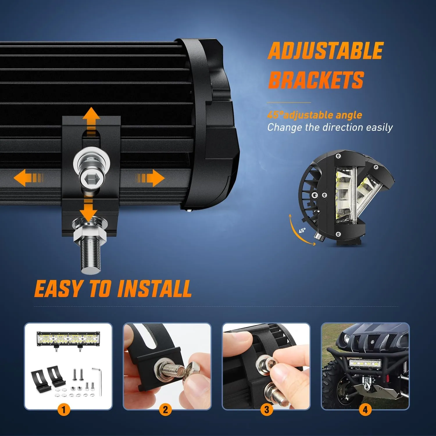 12 Inch 270W Side Shooter Triple Row Spot/Flood LED Light Bars