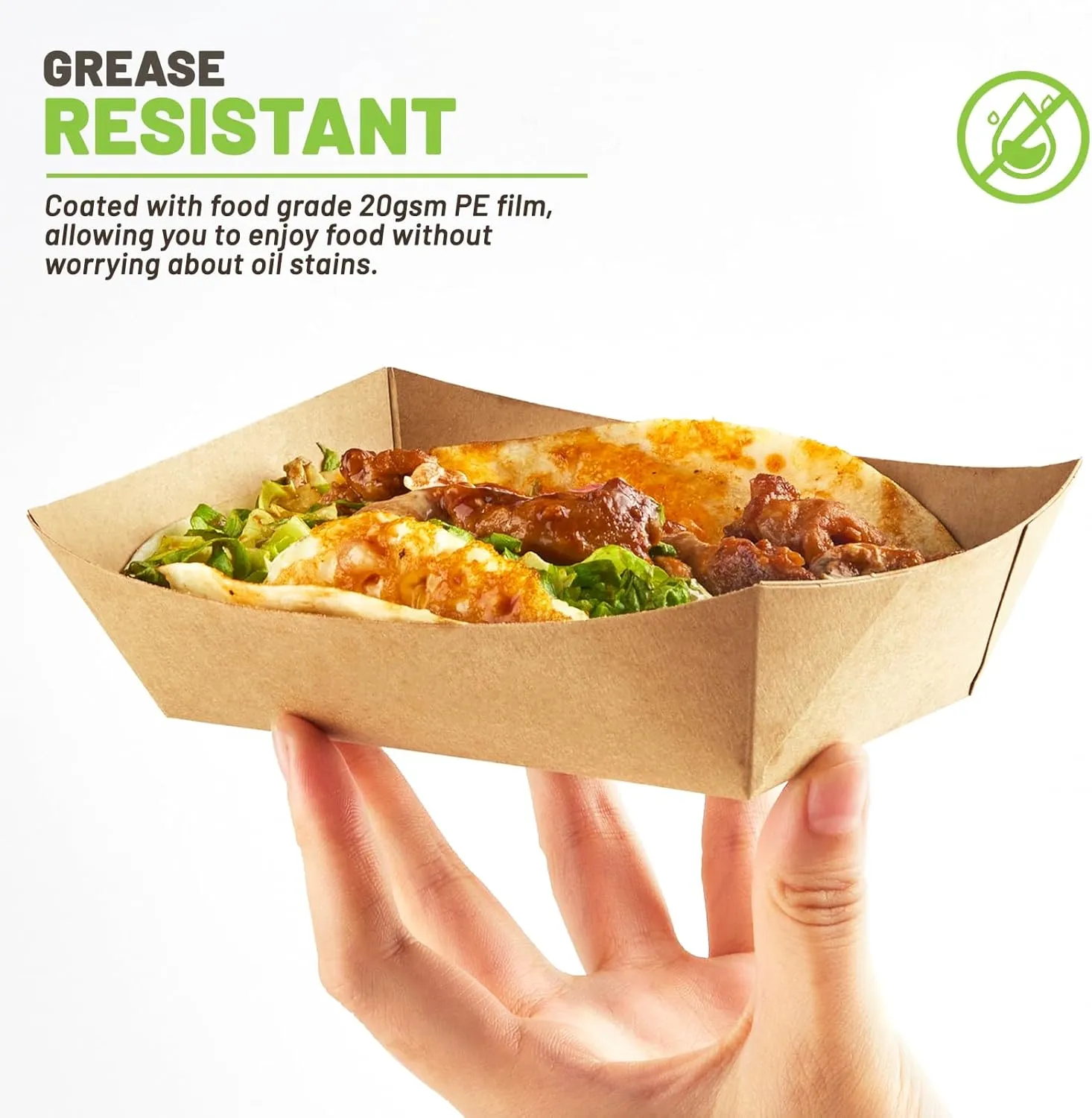 2 Lb Paper Food Trays - 200 Pack Disposable Nacho Trays Brown Food Boats Take Out Basket Holders for Serving Party Snacks Hot Dogs Tacos Fries