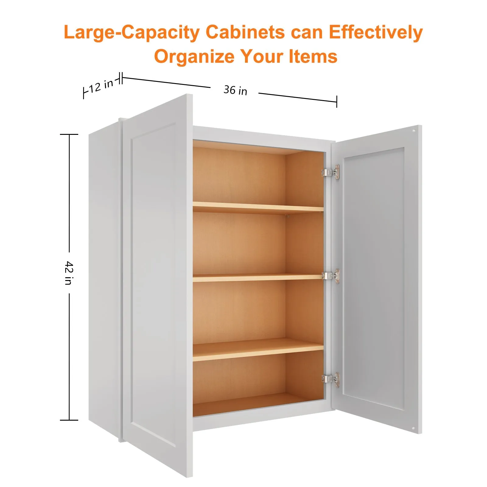 24"D*36"W*42"H Birch Solid Wood Medicine Cabinet Wall Mounted W3642
