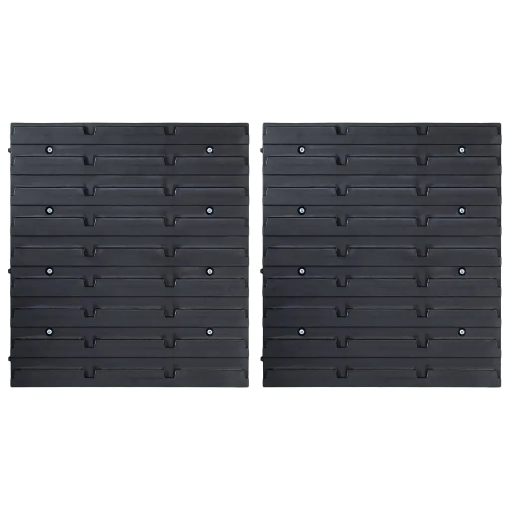 32 Piece Storage Bin Kit with Wall Panels Red and Black