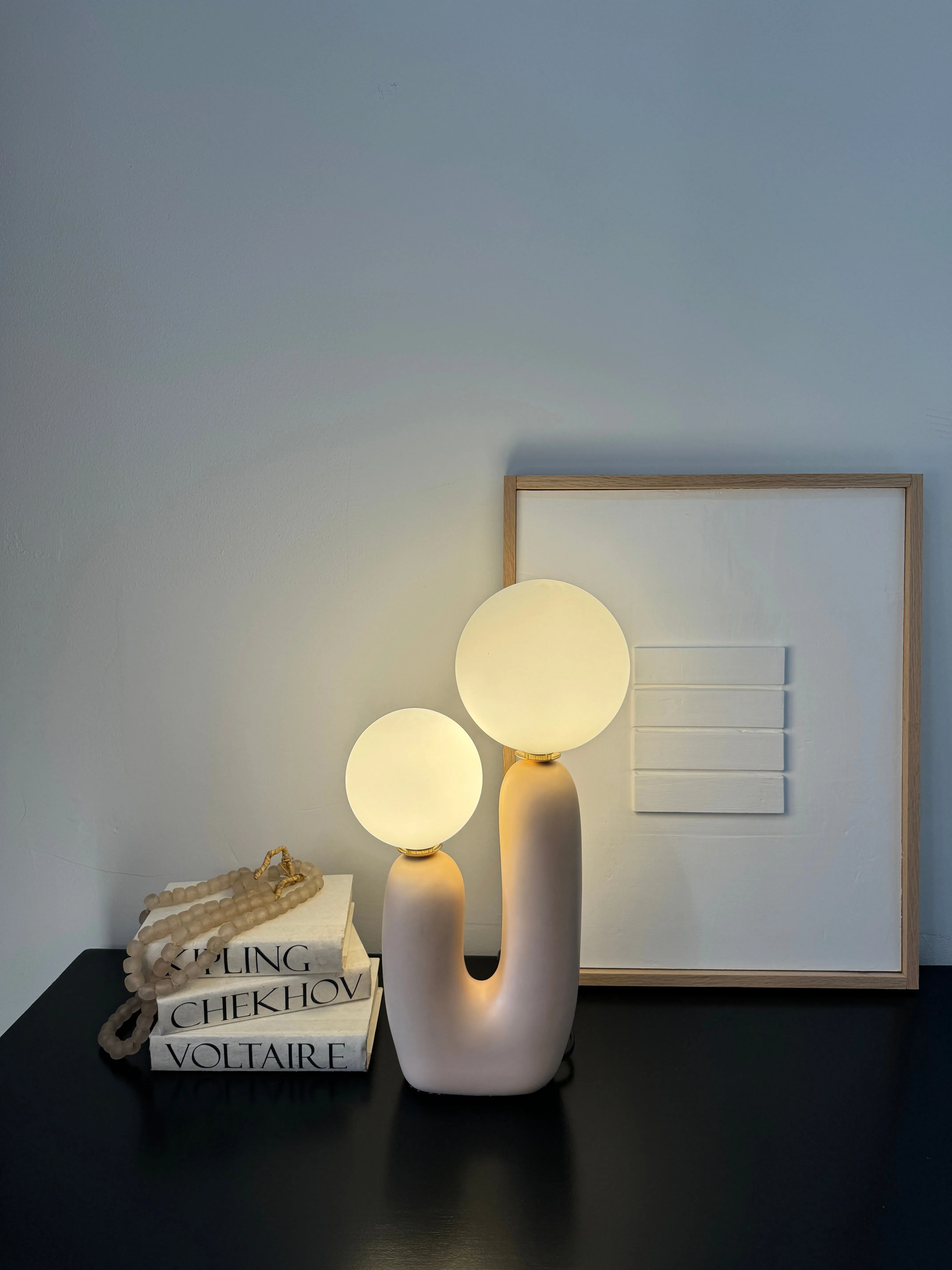 Abstract Double Pronged Table Lamp