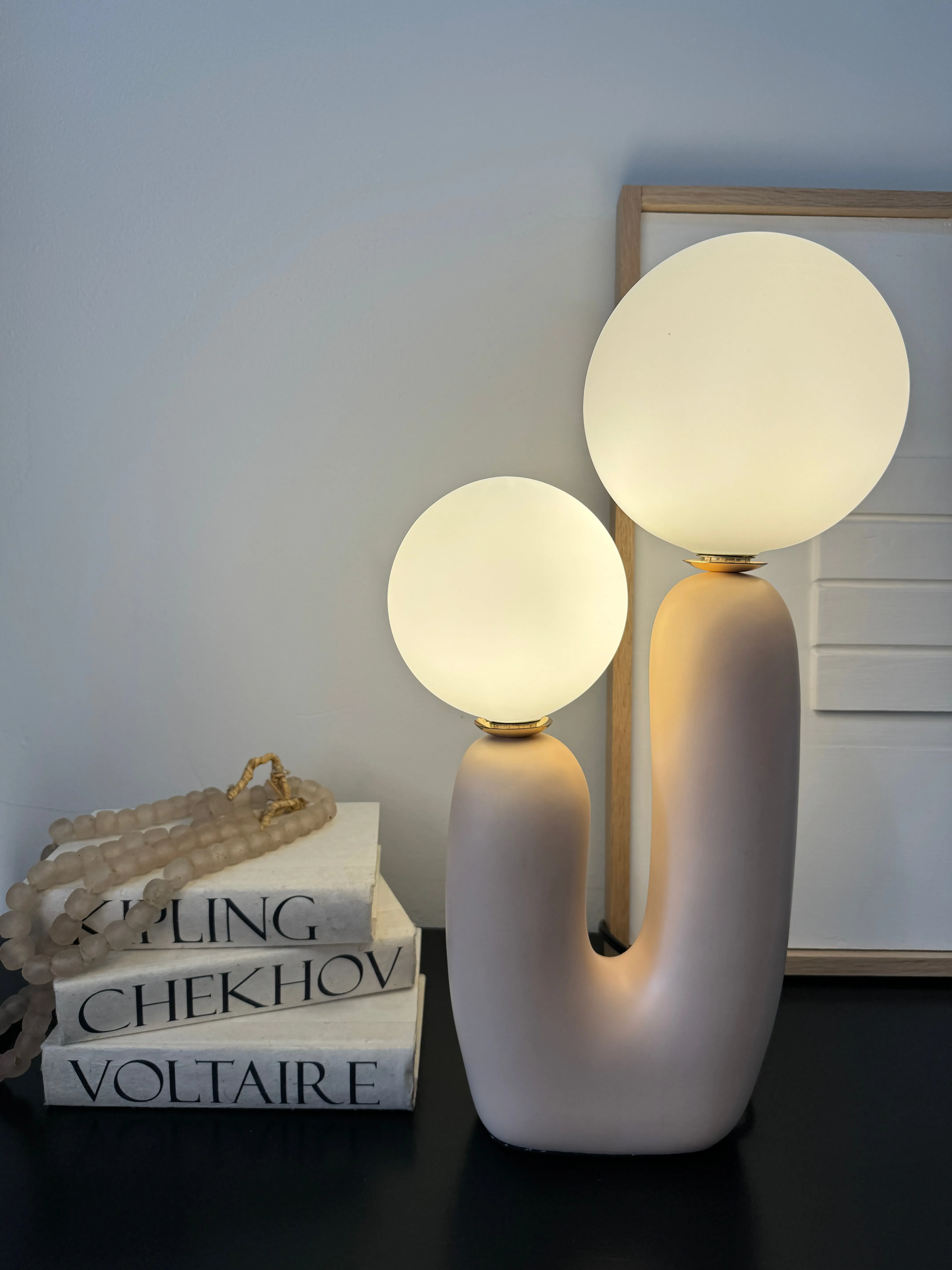 Abstract Double Pronged Table Lamp