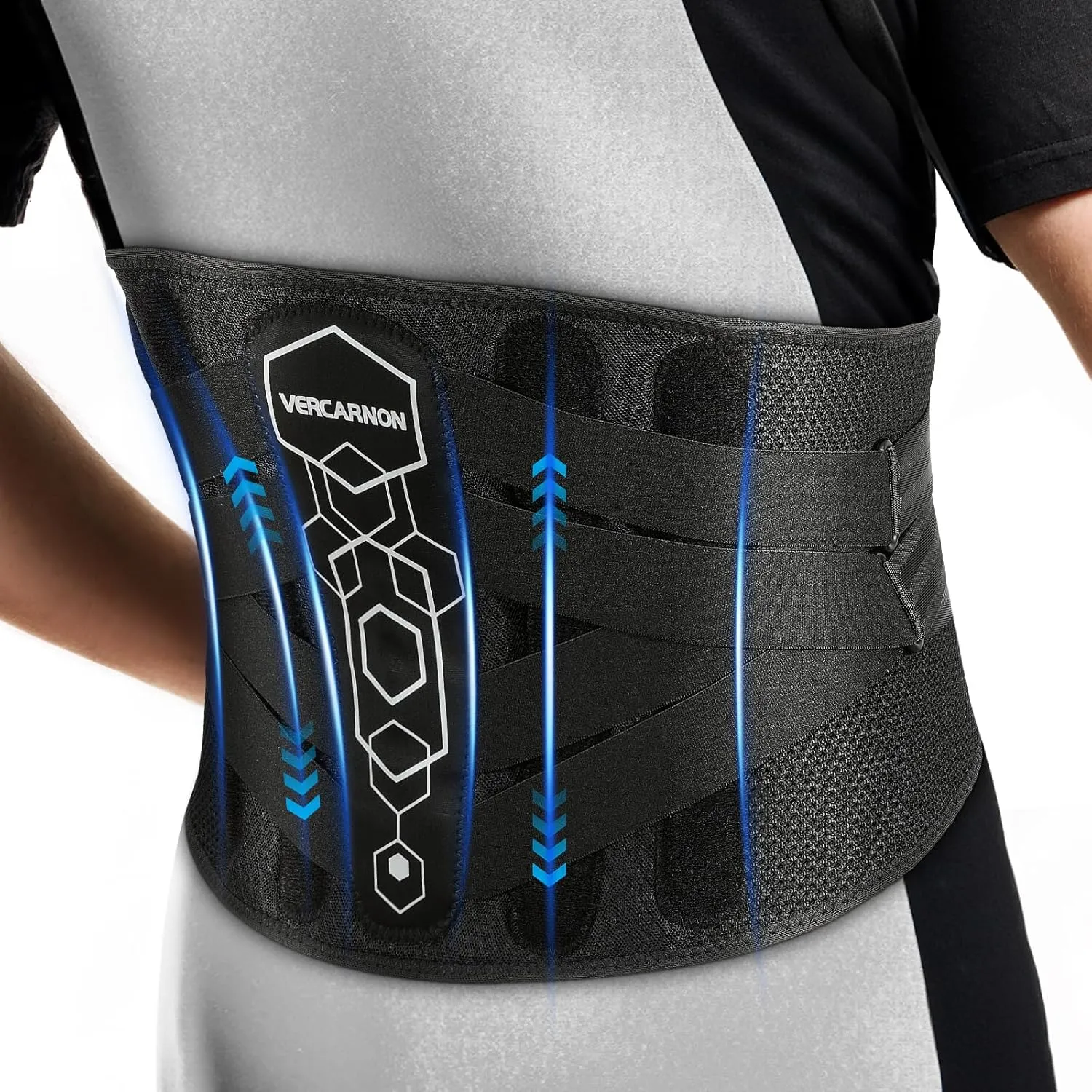 Back Brace for Lower Back Pain Relief, 3D Lumbar Pad & 6X Support Belt with Pulley System for Men & Women, Ergonomic Design with Soft Breathable Knit Material, Ideal for Herniated Disc & Sciatica (Large) (Medium)