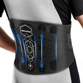 Back Brace for Lower Back Pain Relief, 3D Lumbar Pad & 6X Support Belt with Pulley System for Men & Women, Ergonomic Design with Soft Breathable Knit Material, Ideal for Herniated Disc & Sciatica (Large) (Medium)