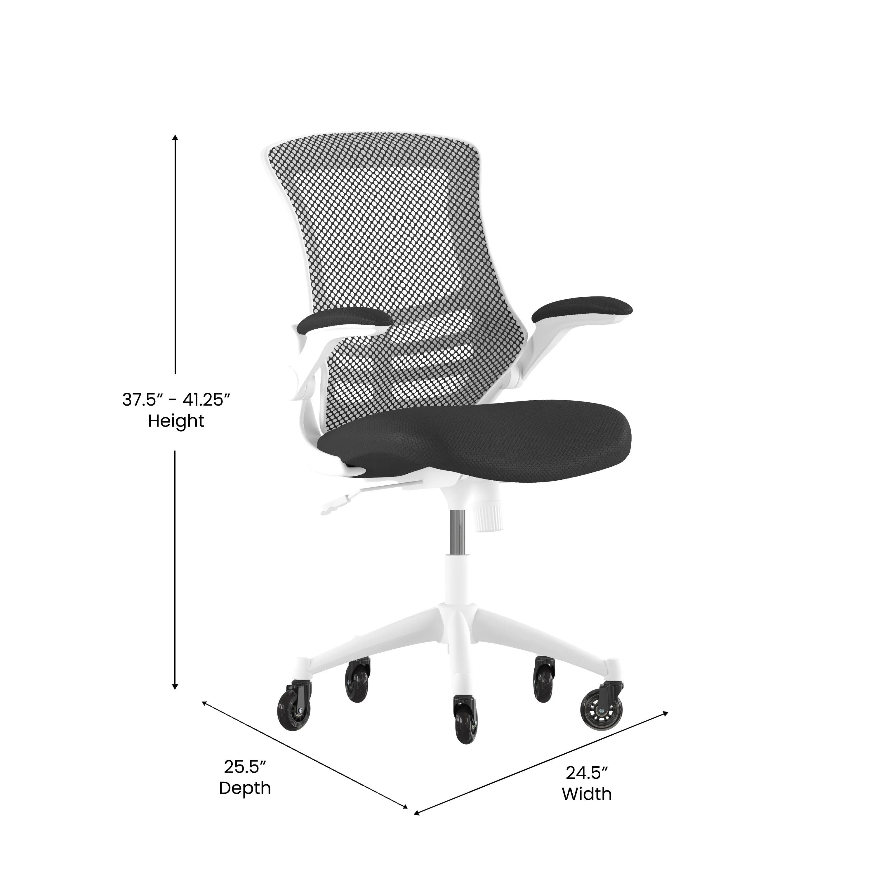 Black Chair with Roller Wheels BL-X-5M-WH-BK-RLB-GG
