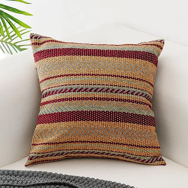 Bohemian Decorative Sofa Pillows, Geometric Pattern Chenille Throw Pillow for Couch, Decorative Throw Pillows