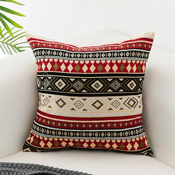 Bohemian Decorative Sofa Pillows, Geometric Pattern Chenille Throw Pillow for Couch, Decorative Throw Pillows