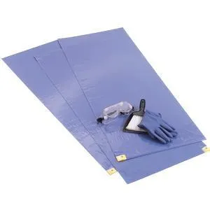 ChemoPlus Adhesive Contamination Control Floor Mat 18" x 46", Blue