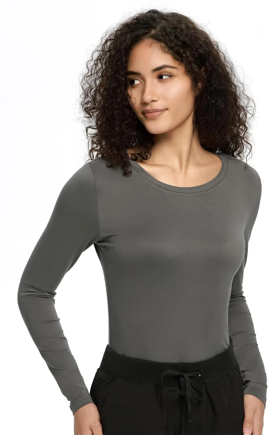 COZYFIT Underscrub Long Sleeve Women - Crew Neck Scrubs Undershirts for Nurse with Soft Fabric