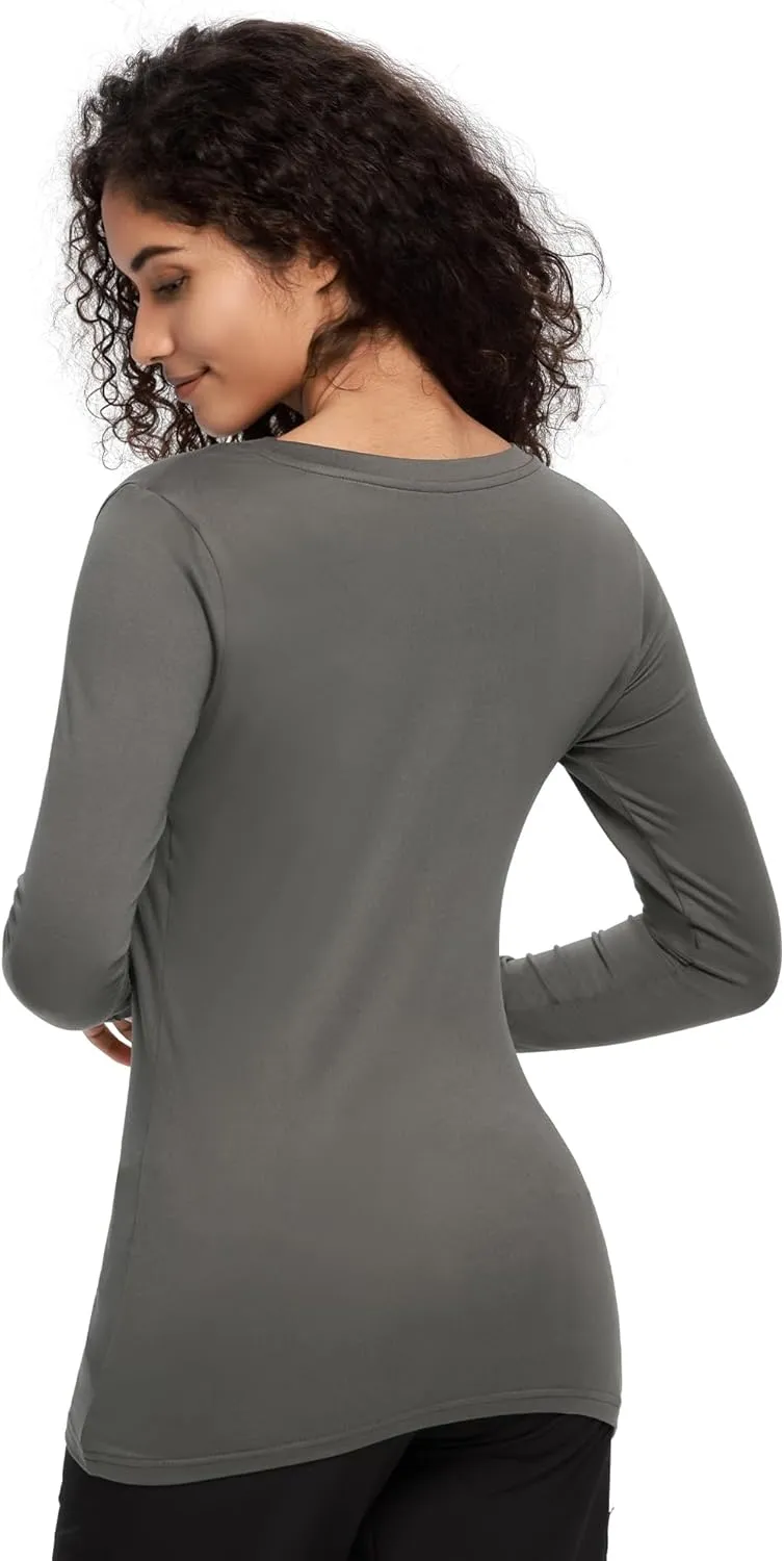 COZYFIT Underscrub Long Sleeve Women - Crew Neck Scrubs Undershirts for Nurse with Soft Fabric