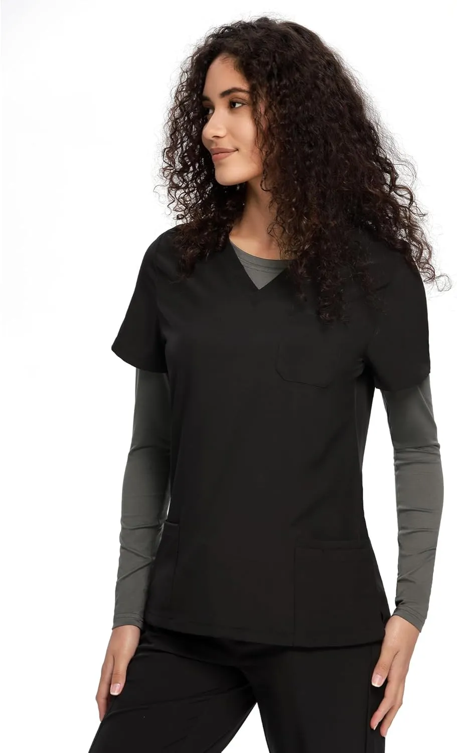COZYFIT Underscrub Long Sleeve Women - Crew Neck Scrubs Undershirts for Nurse with Soft Fabric