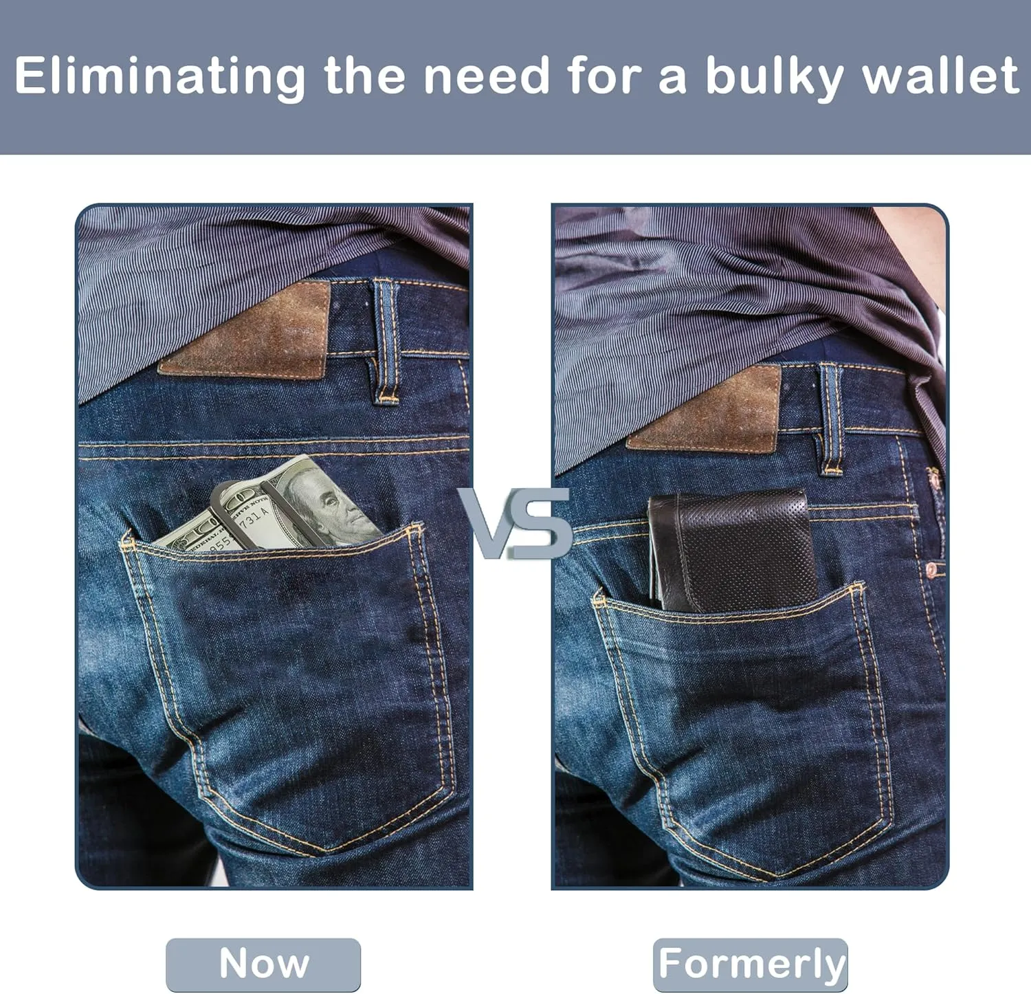 Creative Metal Money Clip,Handiness Wallet Credit Card Clip,Minimalist Front Pocket Wallet,Ideal Men's Boy's Gift