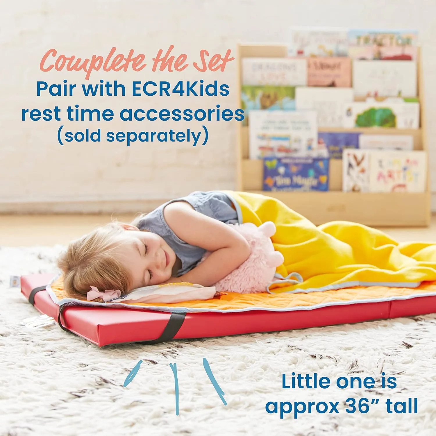 ECR4Kids SoftZone Rainbow Rest Mat, 2in, Sleeping Pad, Assorted, 5-Piece