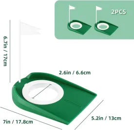 Golf Putting Practice Cup Hole Training Aids Golf Accessories Training Putters with Plastic Flag for Adult Green Office Garage Yard Indoor Outdoor Practice