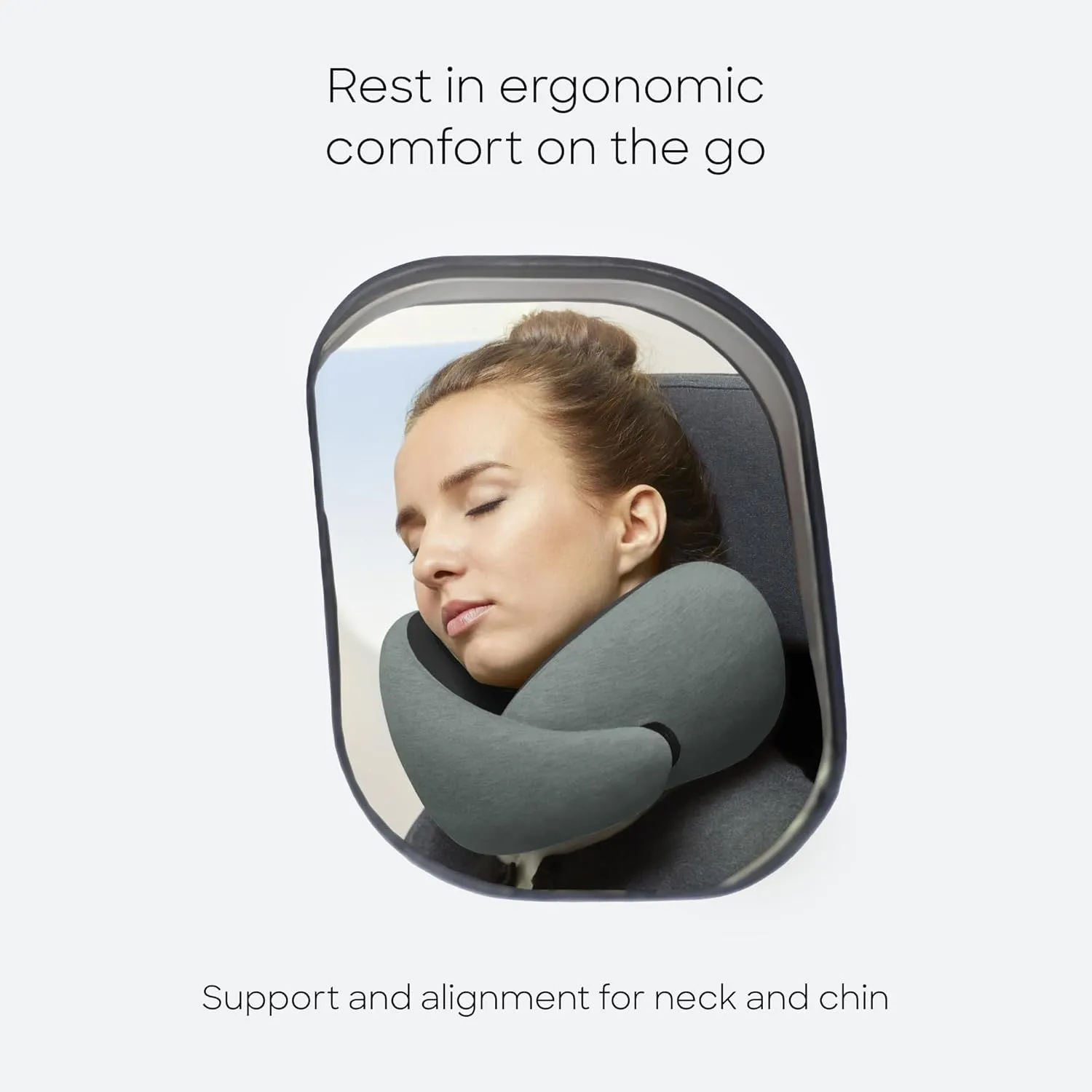 Ostrichpillow Go Neck Pillow, Travel Pillows for Airplanes, Premium Memory Foam Travel Pillow, 360 Ergonomic Design, Asymmetrical Sides, Travel Bag Included, Washable Modal Cover