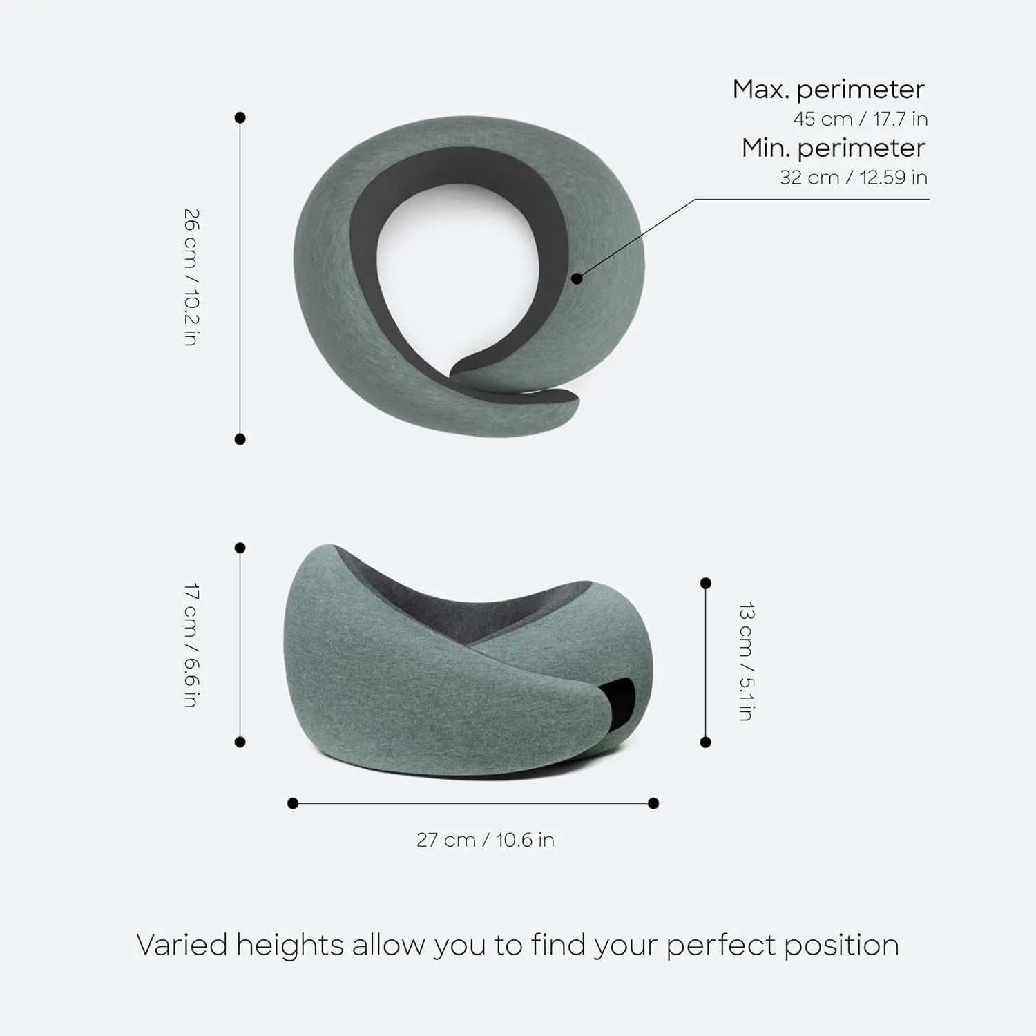Ostrichpillow Go Neck Pillow, Travel Pillows for Airplanes, Premium Memory Foam Travel Pillow, 360 Ergonomic Design, Asymmetrical Sides, Travel Bag Included, Washable Modal Cover
