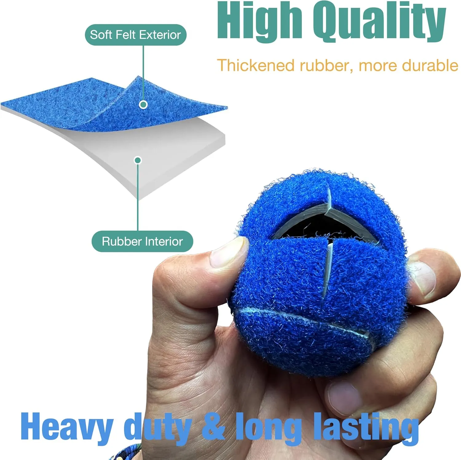 Precut Tennis Balls, 4PCS Walker Glide Balls, Heavy Duty Long Lasting Felt Pads for Furniture Legs and Floor Protection