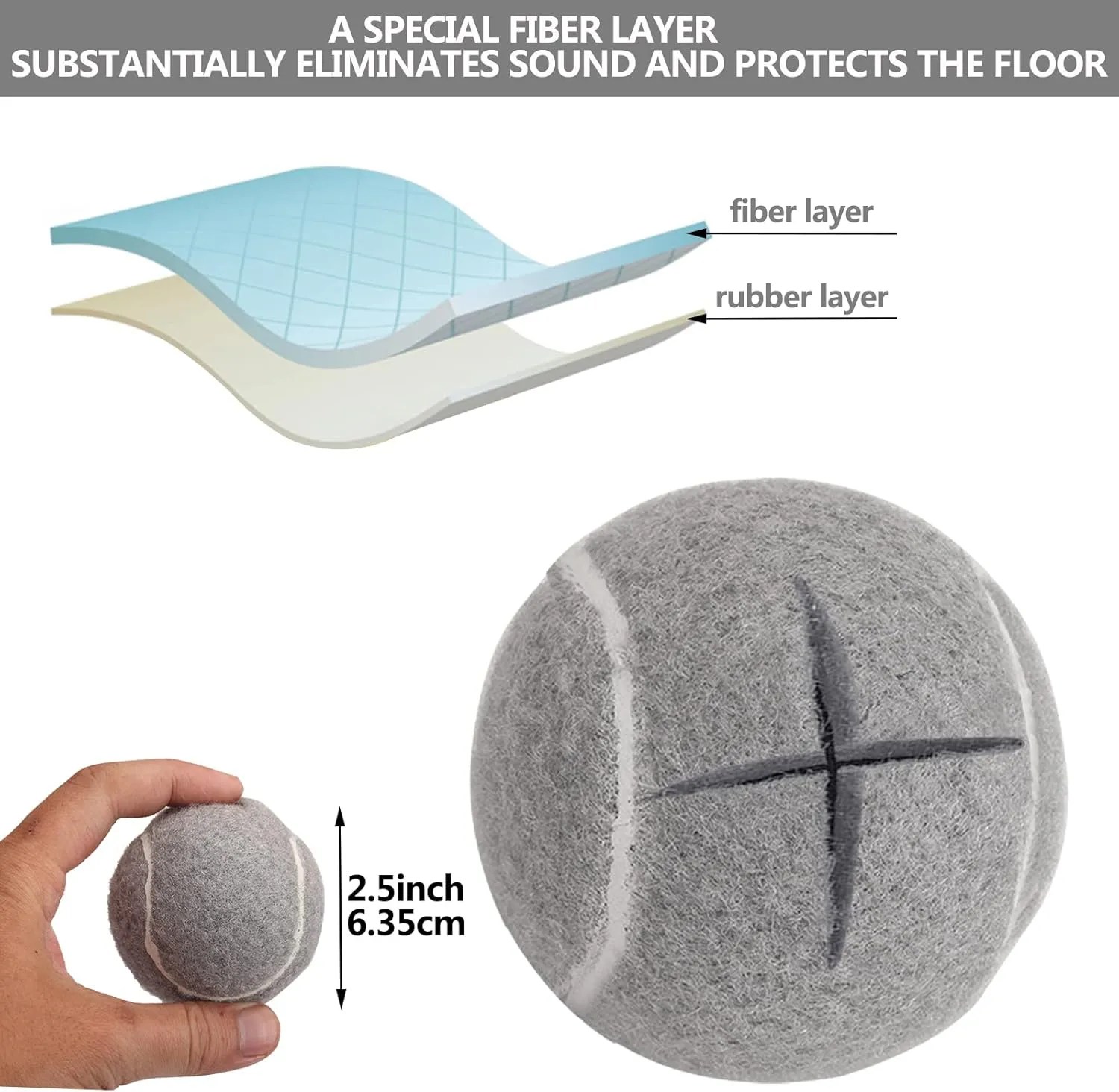 Premium Precut Tennis Balls Walkers 4 Pcs Balls with Precut Opening for Easy Installation,Walker Accessories for Seniors Fit Most Walkers,for Furniture Legs and Floor Protection