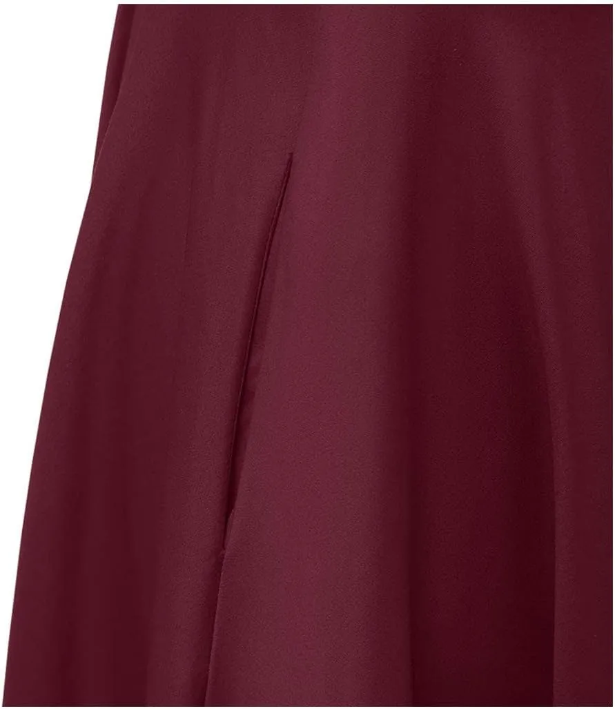 PUKAVT Women's 1950 Boatneck Cap Sleeve Vintage Swing Cocktail Party Dress with Pockets