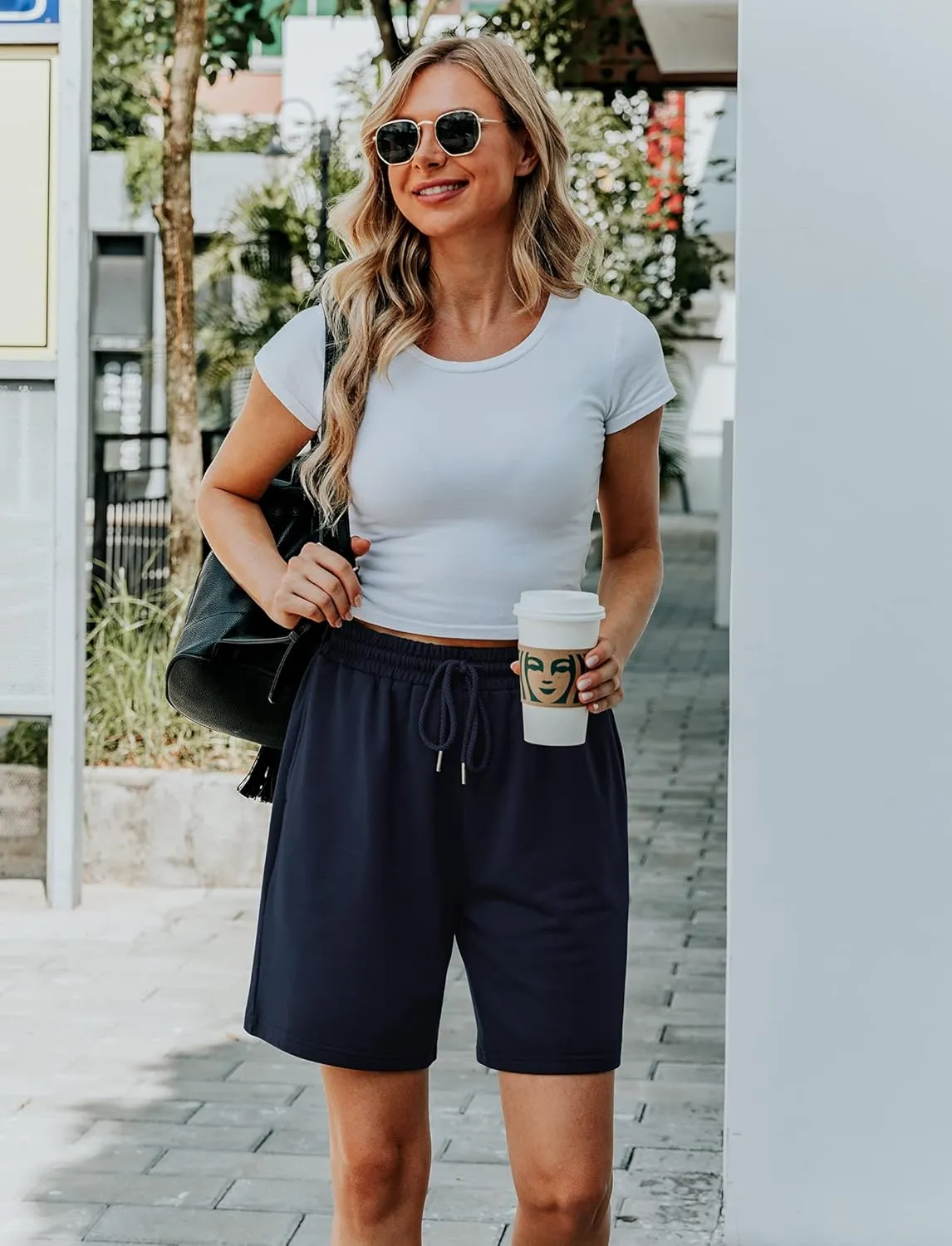Quenteen Women's Athletic Shorts Jogger Sweat Casual Loose Bermuda Shorts (Available in Plus Size)
