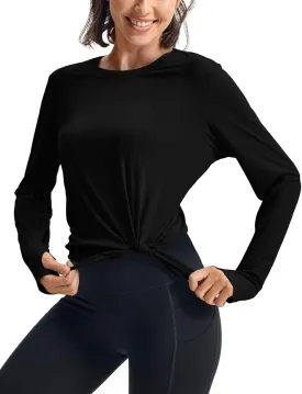 Rdruko Women's Sun Shirt Long Sleeve UPF 50  UV Rash Guard Workout Outdoor Gym Hiking Tops with Thumbholes