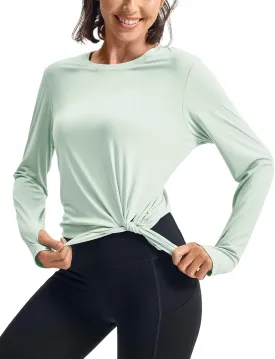 Rdruko Women's Sun Shirt Long Sleeve UPF 50  UV Rash Guard Workout Outdoor Gym Hiking Tops with Thumbholes