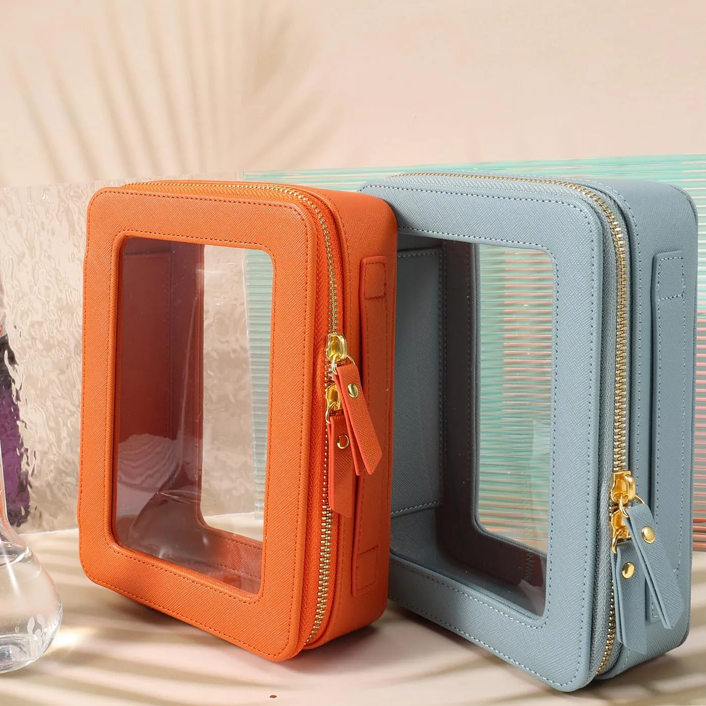 SANHECUN Toiletry bag waterproof cosmetic organizer with handle lagre opening for travelling