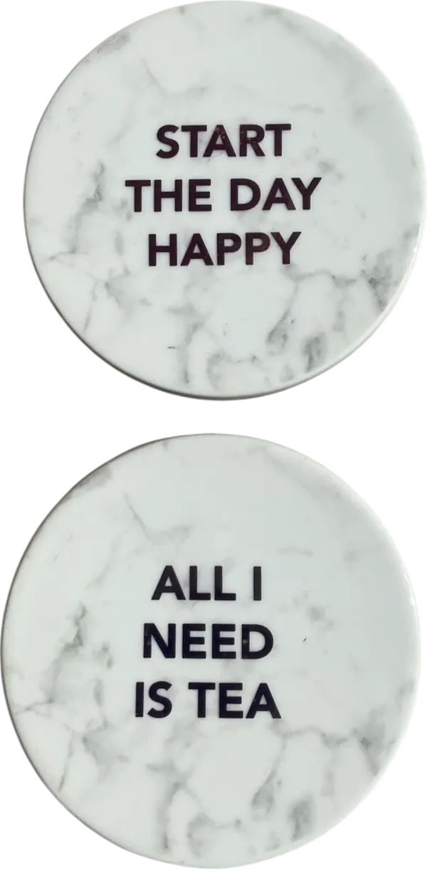 Set of 4 Grey Slogan  coasters One Size