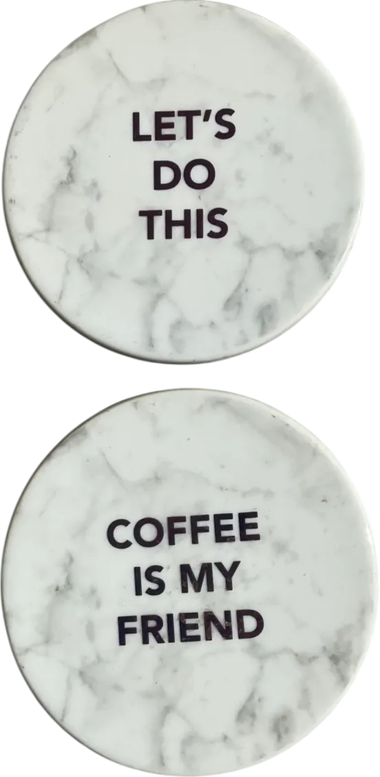 Set of 4 Grey Slogan  coasters One Size