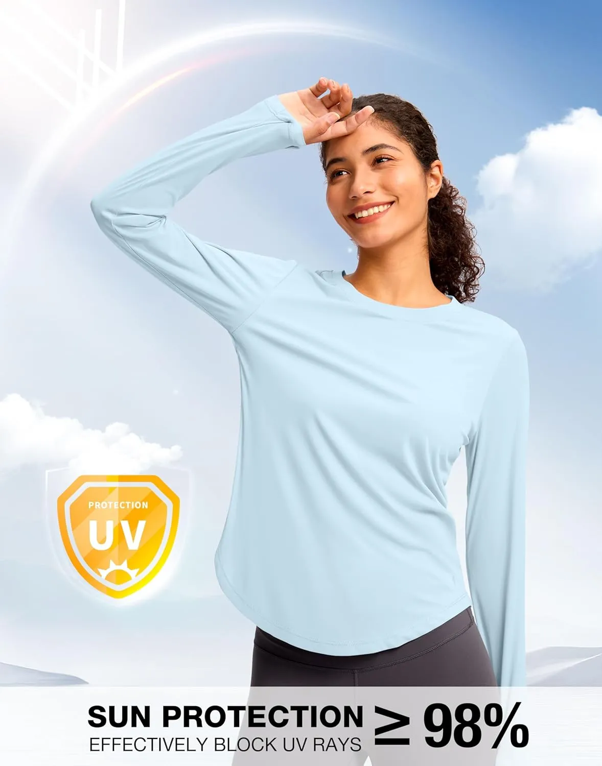 Soothfeel Women's UPF 50  Sun Shirts Long Sleeve SPF UV Protection Rash Guard Lightweight Quick Dry Hiking Workout Tops