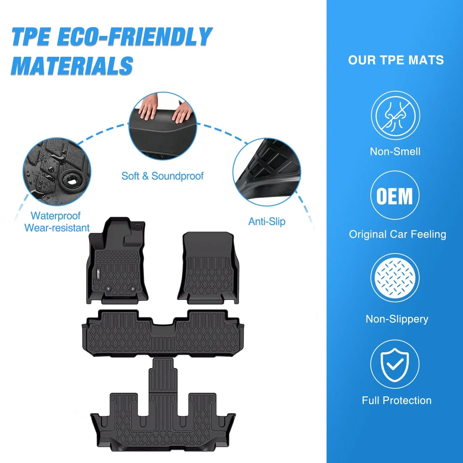 TPE Floor Mats for Subaru Ascent 7 Seater 2nd Row Bucket Seat 2019-2025