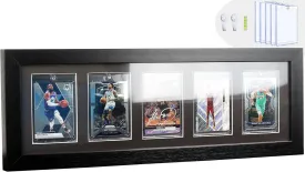 Trading Card Display Frame - Wall Mount Baseball Card Display Case with UV Protection Magnetic Card Holder for 5 Standard Cards, Display for Basketball Football Hockey Pokemon MTG Yugioh