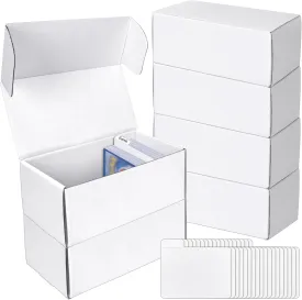 Trading Card Storage Box with Dividers, 6 Pack  400 Count Bulk Card Collection Case, Corrugated Cardboard Storage Box for Sports, TCG/Magic/Mtg Cards (Horizontal Length 7.5 Inch)