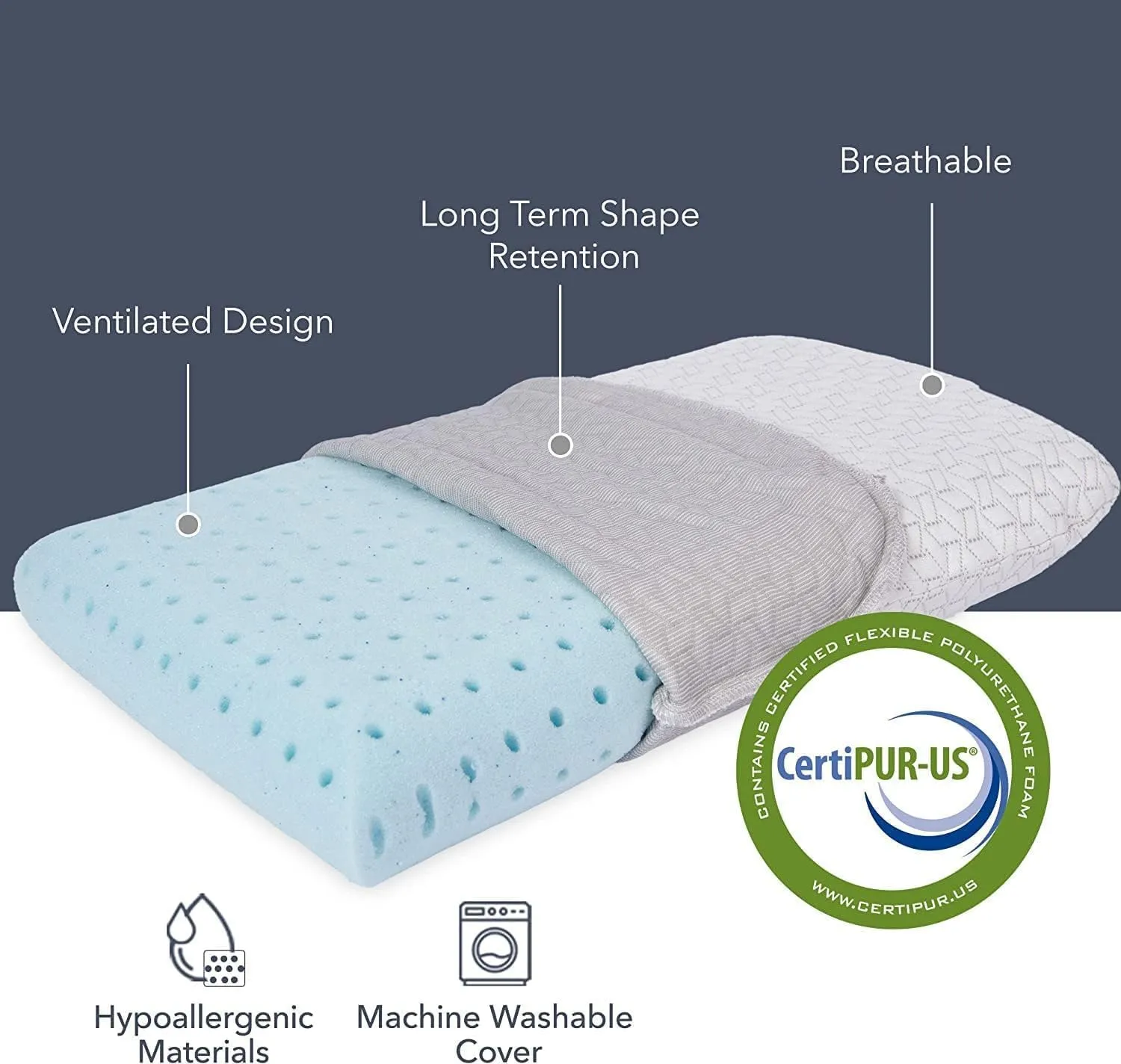 Vaverto Black Travel and Camping Pillow - Compressible Medium Firm Memory Foam, Viscose Made from Bamboo Cover, Machine Washable, Ideal for Backpacking, Airplane, Car Travel