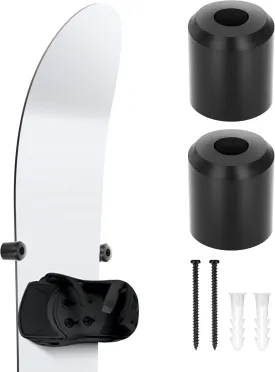 Vertical Snowboard Wall Mount Rack & Hanger - PU Rubber Snowboard Storage System, Premium Snowboarding Accessories for Boards with Bindings, Space-Saving Home & Garage Organization Display Mount