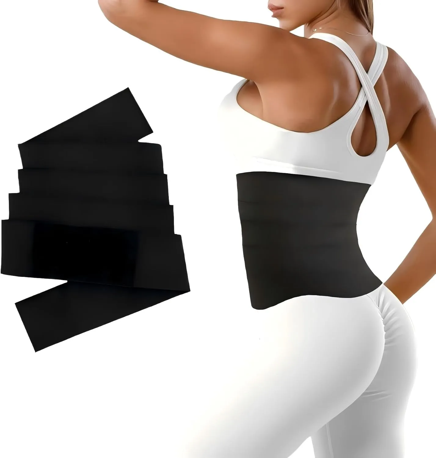Waist Trainers For Women Belly Fat,Postpartum Belly Wrap For Tummy Control,Bandage Wrap Waist Trainer, Waist Trainer For Women Lower Belly Fat Black