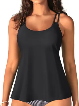 Womens Flowy Tankini Tops Only - Modest Bathing Suit Loose Fit Swimsuit Swim Tops No Bottom 2025