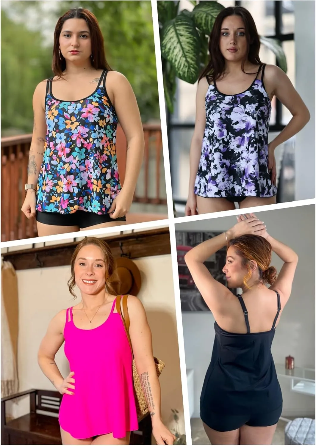Womens Flowy Tankini Tops Only - Modest Bathing Suit Loose Fit Swimsuit Swim Tops No Bottom 2025