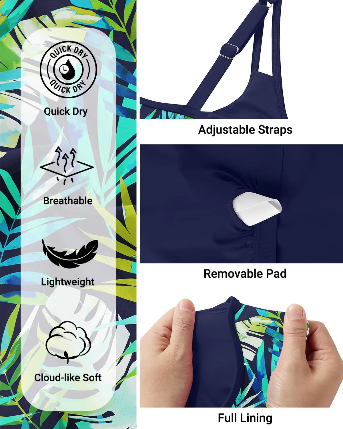 Womens Flowy Tankini Tops Only - Modest Bathing Suit Loose Fit Swimsuit Swim Tops No Bottom 2025