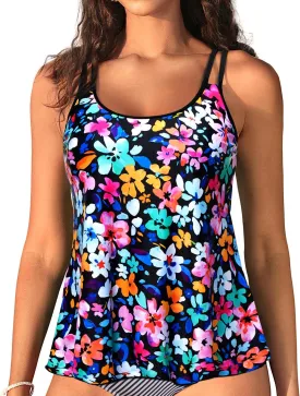 Womens Flowy Tankini Tops Only - Modest Bathing Suit Loose Fit Swimsuit Swim Tops No Bottom 2025